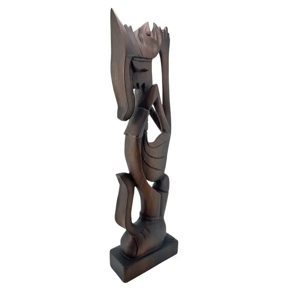 Balinese Hand Carved Wood Praying Offering Figure